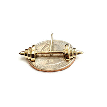 Load image into Gallery viewer, New 14k Yellow Gold Dumbbell weight lifter Pendant charm gift fine jewelry 2.3g
