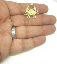 Load image into Gallery viewer, 10k yellow gold cancer crab full body pendant charm zodiac sign gift 2.3g
