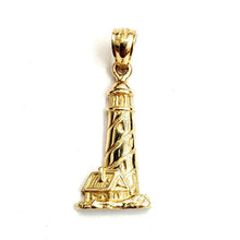 Load image into Gallery viewer, New 14k yellow gold lighhouse pendant charm gift fine jewelry 1.4g
