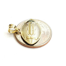 Load image into Gallery viewer, New 10k yellow Gold football Pendant charm sport fine jewelry gift unisex 1.4g
