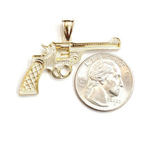 Load image into Gallery viewer, 14k yellow solid Gold handgun pistol gun Pendant charm fine gift jewelry 3.8g

