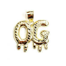 Load image into Gallery viewer, 10k yellow Gold OG original gangster word Pendant diamond cut fine jewelry 5.3g
