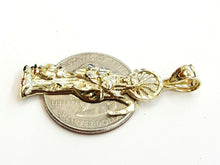 Load image into Gallery viewer, 10k yellow gold Santa Muerte holy death Pendant fine gift jewelry unisex 2.3g
