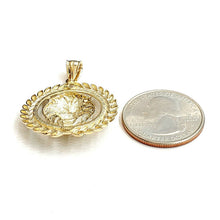 Load image into Gallery viewer, 14k yellow Gold round lion Leo head face Pendant charm gift fine jewelry 4.3g
