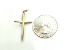 Load image into Gallery viewer, New 10k yellow gold hollow cross Jesus pendant charm fine jewelry religious 1.5g
