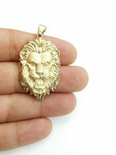 Load image into Gallery viewer, 14k yellow solid Gold lion leo head face zodiac Pendant charm fine jewelry 8.4g
