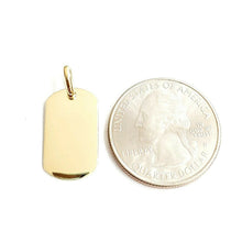 Load image into Gallery viewer, New 14k yellow Gold solid tiny dog tag name tag Pendant charm shiny jewelry 2.3g

