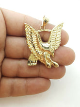 Load image into Gallery viewer, 10k yellow Gold eagle Pendant charm fine jewelry gift unisex diamond cut 8.5g

