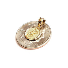 Load image into Gallery viewer, 14k yellow Gold tiny round seven wishes Friendship Pendant charm jewelry 1g
