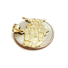 Load image into Gallery viewer, 14k yellow gold United States USA outline map pendant charm fine jewelry 2.2g
