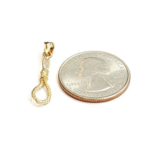 Load image into Gallery viewer, New 14k yellow Gold Noose rope 3D Pendant charm fine jewelry gift unisex 0.9g
