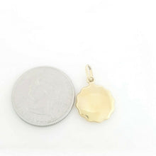 Load image into Gallery viewer, 14k yellow gold round hollow angel pendant charm fine gift jewelry 0.60" 1.5g
