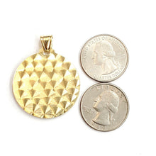 Load image into Gallery viewer, 14k yellow gold round virgin Mary Guadalupe religious pendant diamond cut 7.4g
