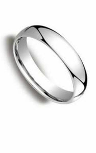 Mens Women Solid 14K White Gold Plain Wedding Ring Band Comfort Fit 5MM Size 8