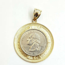 Load image into Gallery viewer, 14k yellow Gold Aztec Mayan sun calendar Azteca pendant gift jewelry 1.39" 8g
