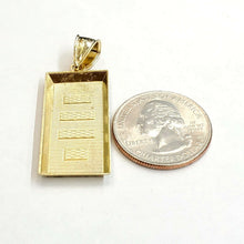 Load image into Gallery viewer, New 10k Yellow Gold 999.9 fine gold bar brick bar Pendant charm diamond cut 3.5g
