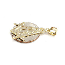 Load image into Gallery viewer, 10k yellow Gold Freemason Masonic Pendant charm gift religious jewelry 2.8g
