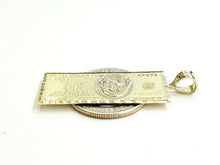 Load image into Gallery viewer, New 14k yellow gold 100 dollar bill money lucky pendant charm fine jewelry 4.5g
