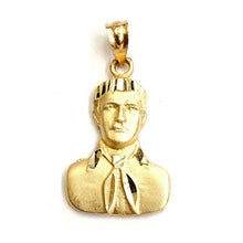 Load image into Gallery viewer, 14k yellow gold Jesus Malverde Narco saint Sinaloa pendant charm fine gift 2.2g
