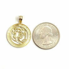 Load image into Gallery viewer, 14k yellow Gold cancer crab zodiac sign round Pendant charm fine jewelry 2.9g
