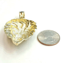 Load image into Gallery viewer, 10k yellow Gold lion head face Leo zodiac Pendant charm fine gift jewelry 10.3g
