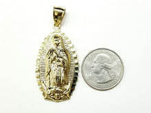 Load image into Gallery viewer, 10k gold virgin Mary Guadalupe pendant charm gift fine religious jewelry 5.3g
