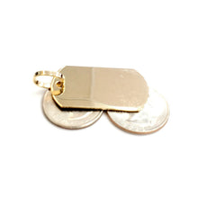 Load image into Gallery viewer, New 10k yellow Gold solid dog tag Pendant charm shiny gift fine jewelry 8.6g
