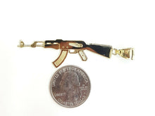 Load image into Gallery viewer, New 10k yellow Gold AK-47 machine gun rifle army Pendant charm fine jewelry 3.8g
