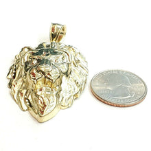 Load image into Gallery viewer, 10k yellow Gold lion head face Leo zodiac Pendant charm fine gift jewelry 10.3g
