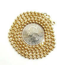 Load image into Gallery viewer, New 10K yellow gold 3mm ball bead chain polished Necklace fine jewelry 15.4g 24"
