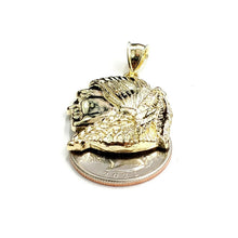 Load image into Gallery viewer, New 10k solid yellow Gold Chief face head Pendant diamond cut fine jewelry 4g
