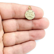 Load image into Gallery viewer, New 10k yellow Gold tiny baseball #1 player Pendant charm diamond cut sport 1g
