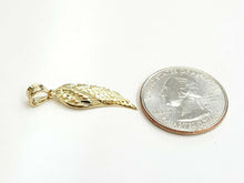 Load image into Gallery viewer, 14k Yellow Gold Single Angel Wing Pendant Diamond Cut Unisex fine jewelry 1.2g
