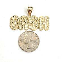 Load image into Gallery viewer, New 10k yellow Gold CASH dollar sign Pendant charm diamond cut fine jewelry 5.9g
