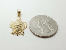 Load image into Gallery viewer, New 14k yellow gold turtle full body pendant charm diamond cut fine jewelry 1.7g

