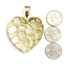 Load image into Gallery viewer, New 10k yellow gold nugget big heart pendant charm fine gift women jewelry 22.8g
