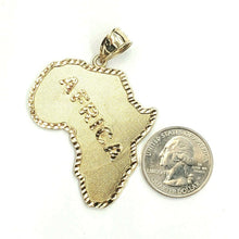 Load image into Gallery viewer, New 10k yellow gold Africa continent outline map pendant charm fine jewelry 11g
