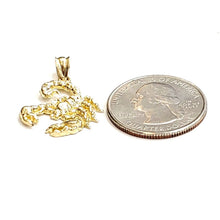 Load image into Gallery viewer, New 10k yellow gold scorpion Scorpio pendant charm zodiac sign fine jewelry 1.6g
