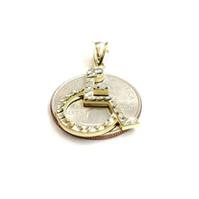 Load image into Gallery viewer, 10k yellow Gold handicap disability Pendant charm diamond cut fine jewelry 1.7g
