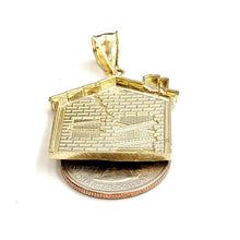 Load image into Gallery viewer, New 10k yellow gold trap house pendant charm diamond cut gift fine jewelry 5g
