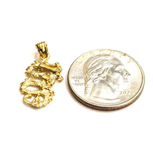 Load image into Gallery viewer, New 14k yellow Gold 3D dragon Pendant charm solid lucky gift fine jewelry 1.5g
