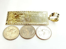 Load image into Gallery viewer, 10k yellow gold 100 dollar bill 2.71" money lucky pendant fine jewelry 12.7g
