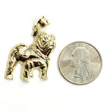 Load image into Gallery viewer, 10k yellow Gold bulldog full body Pendant charm diamond cut fine jewelry 3.6g

