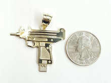 Load image into Gallery viewer, New 10k yellow Gold solid Uzi machine gun Pendant charm fine jewelry unisex 4.2g
