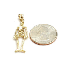 Load image into Gallery viewer, 14k yellow Gold Skeleton Skull mummy Bone Pendant charm Gift fine jewelry 2.9g
