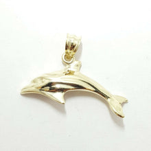 Load image into Gallery viewer, New 10k yellow Gold dolphin animal ocean Pendant charm fine gift jewelry 2.4g
