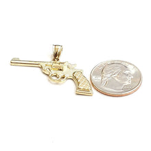 Load image into Gallery viewer, 14k yellow solid Gold handgun pistol gun Pendant charm fine gift jewelry 3.8g

