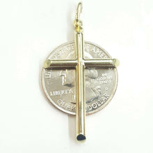 Load image into Gallery viewer, New 10k yellow gold hollow plain cross pendant charm fine jewelry religious 1.7g
