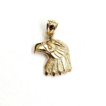 Load image into Gallery viewer, New 14k yellow Gold eagle Head Pendant charm gift fine jewelry unisex 1.4g
