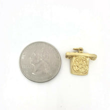 Load image into Gallery viewer, 14k yellow Gold phone i love u Pendant charm gift fine jewelry unisex 3.4g

